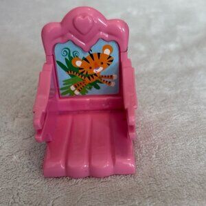 Fisher Price Loving Family Dollhouse Pink High Chair tiger design incomplete 2”